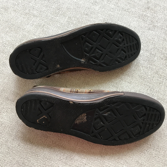 Converse Shoes Converse Brown Plaid Preppy Sneakers